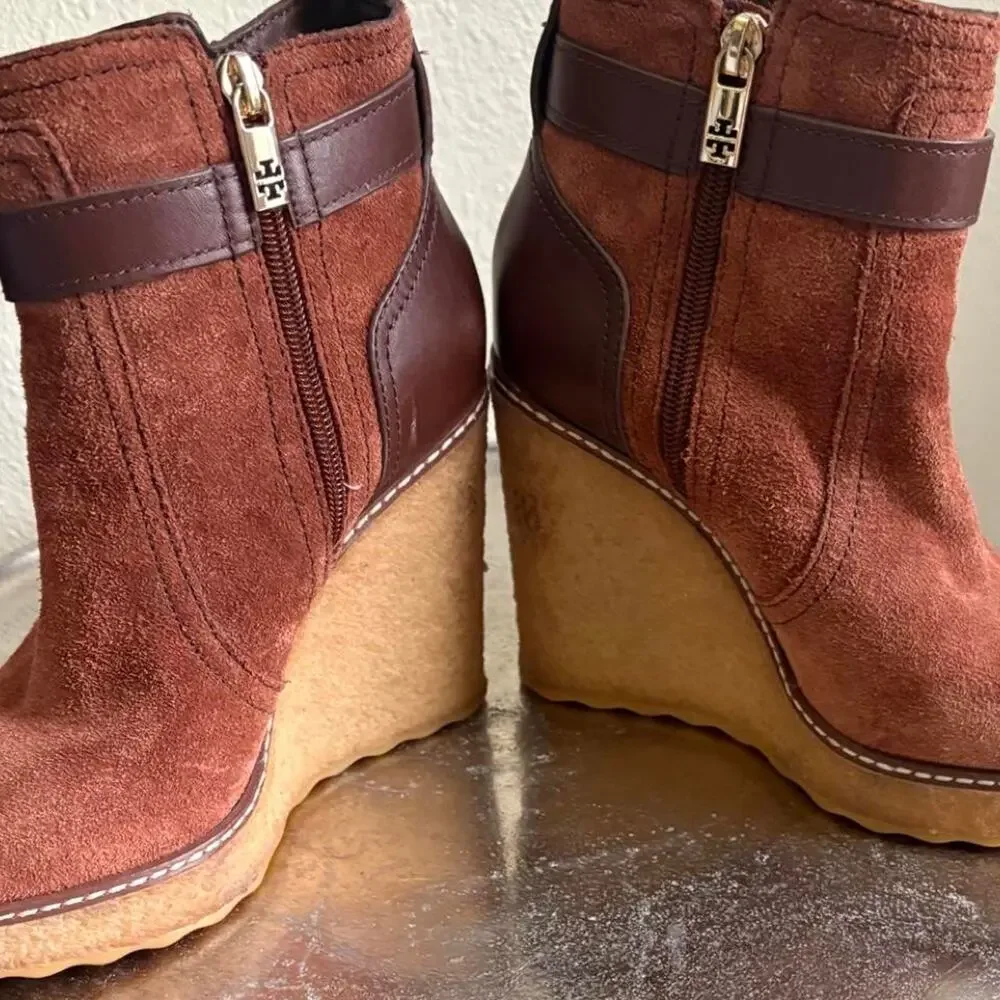 Tory Burch Remy Suede Wedge Bootie size 6